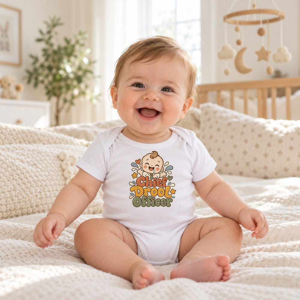 Baby wearing the Professional Milk Taster baby bodysuit