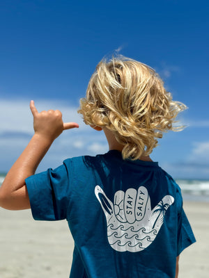 Salty Sea T-Shirt for babies, featuring a fun ocean-themed design, perfect for stylish toddler outfits.