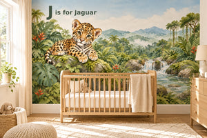 Watercolor J is for Jaguar Alphabet Wall Mural, image 1