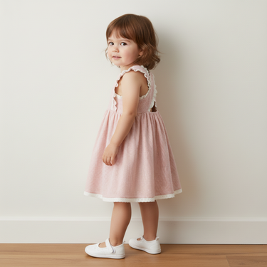 Organic Cross Back Dress - Coral Stripes