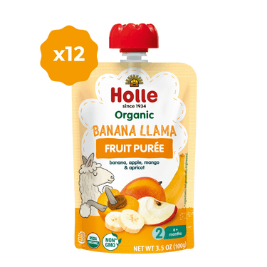 Holle Baby Food Pouches - Organic Fruit Puree - Banana Llama