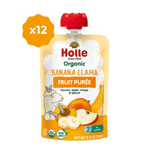 Holle Baby Food Pouches - Organic Fruit Puree - Banana Llama