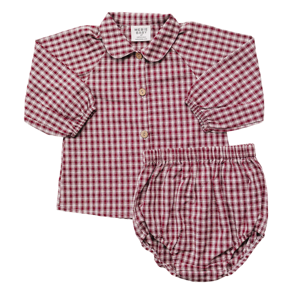 Red Gingham Collar Bloomer Set