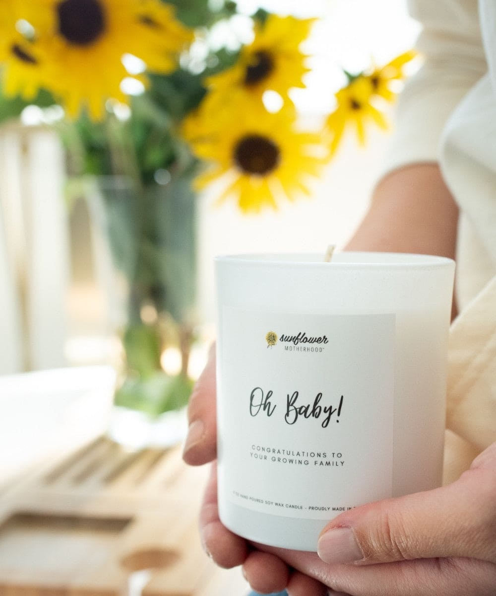 Oh Baby! Pregnancy Candle in a soothing jar, perfect for relaxation during pregnancy.
