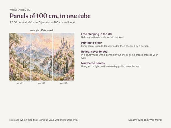 Watercolor Dreamy Kingdom Fairy Tale Wall Mural, image 8