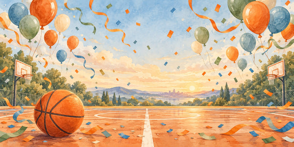 Watercolor Basketball Celebration Wall Mural, image 3