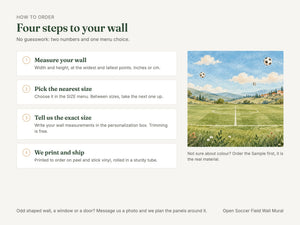 Watercolor Open Soccer Field Wall Mural, image 6