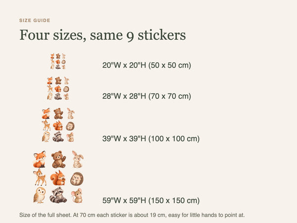 Baby Woodland Animal Wall Decals, Set of 9, image 5