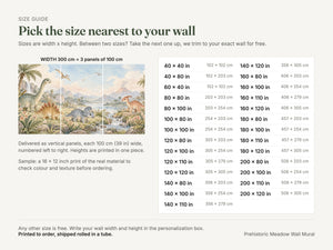 Watercolor Prehistoric Meadow Dinosaur Wall Mural, image 5