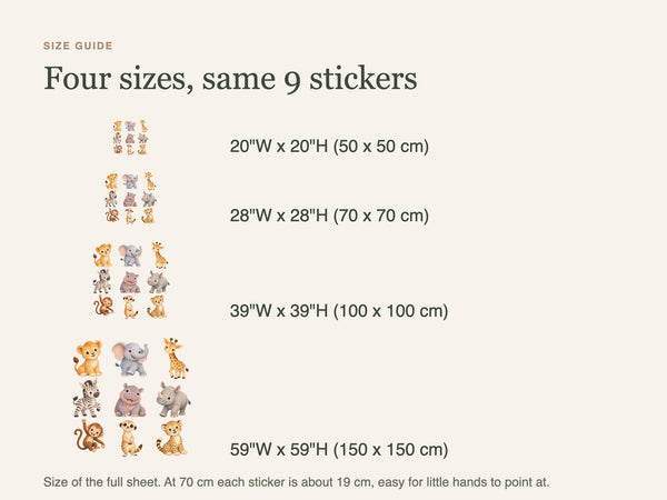 Baby Safari Animal Wall Decals, Set of 9, image 5
