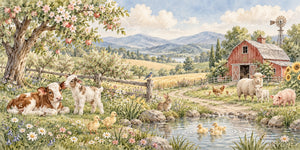 Watercolor Peaceful Farm Wall Mural, image 3
