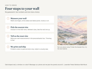 Watercolor Lavender Peaks Rainbow Wall Mural, image 5