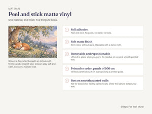 Watercolor Sleepy Fox Wall Mural, image 7