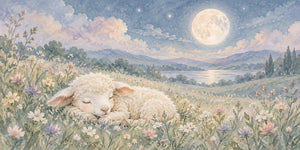 Watercolor Meadow Lamb Wall Mural, image 3