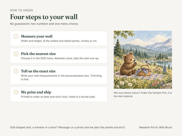 Watercolor Meadow Picnic Camping Wall Mural, image 6