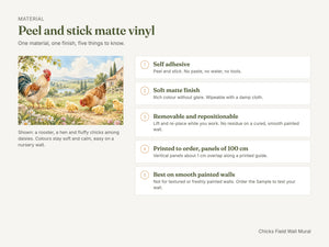 Watercolor Chicks Field Farm Wall Mural, image 7
