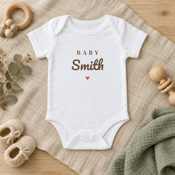 Baby Surname baby bodysuit in white