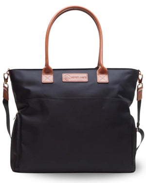 Sarah Wells Abby Breast Pump Tote – Real Leather Straps – Insulated Pockets, Laptop Storage & Easy-Clean Interior