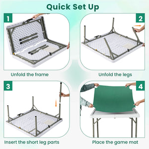 35 Inch 4 Player Game Card Folding Mahjong Table with Cup Holders