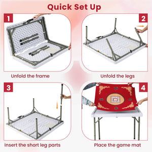 35 Inch 4 Player Game Card Folding Mahjong Table with Cup Holders