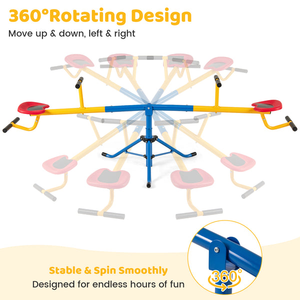 360°Rotation Kids Seesaw Swivel Teeter Totter Playground Equipment
