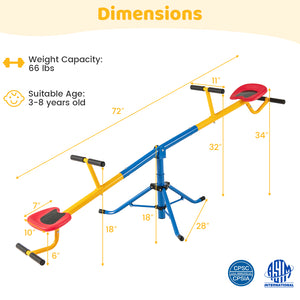 360°Rotation Kids Seesaw Swivel Teeter Totter Playground Equipment
