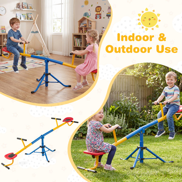 360Â°Rotation Kids Seesaw Swivel Teeter Totter Playground Equipment