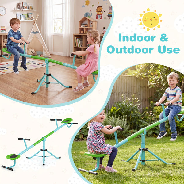 360Â°Rotation Kids Seesaw Swivel Teeter Totter Playground Equipment