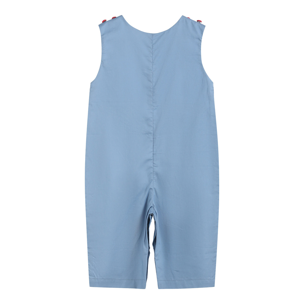 Blue Farm Animals Smocked Overalls