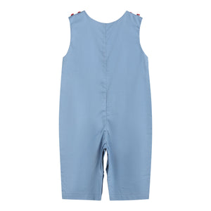 Blue Farm Animals Smocked Overalls