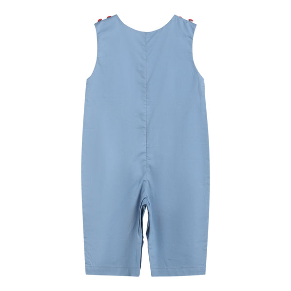 Blue Farm Animals Smocked Overalls