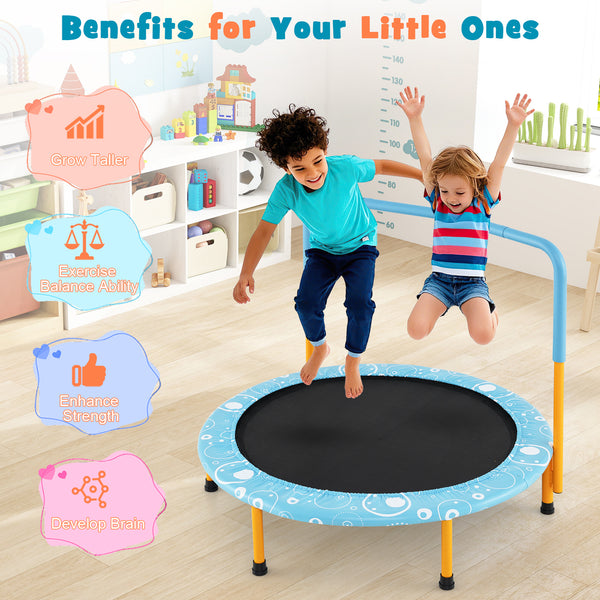 36 Inch Kids Trampoline Mini Rebounder with Full Covered Handrail