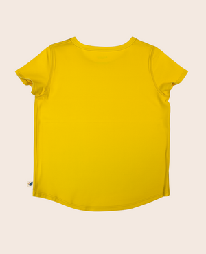 All-Day Tee in Canary for babies, showcasing a vibrant yellow color from angle 5. Perfect for everyday wear.