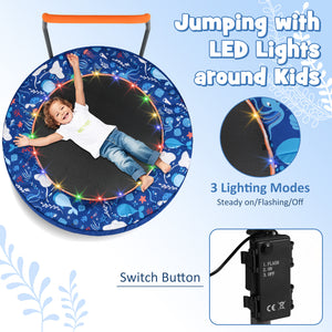 Mini Trampoline Folding Small Rebounder for Kids with Lights