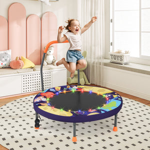 Mini Trampoline Folding Small Rebounder for Kids with Lights