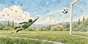 Watercolor Goalkeeper Save Soccer Wall Mural, image 3