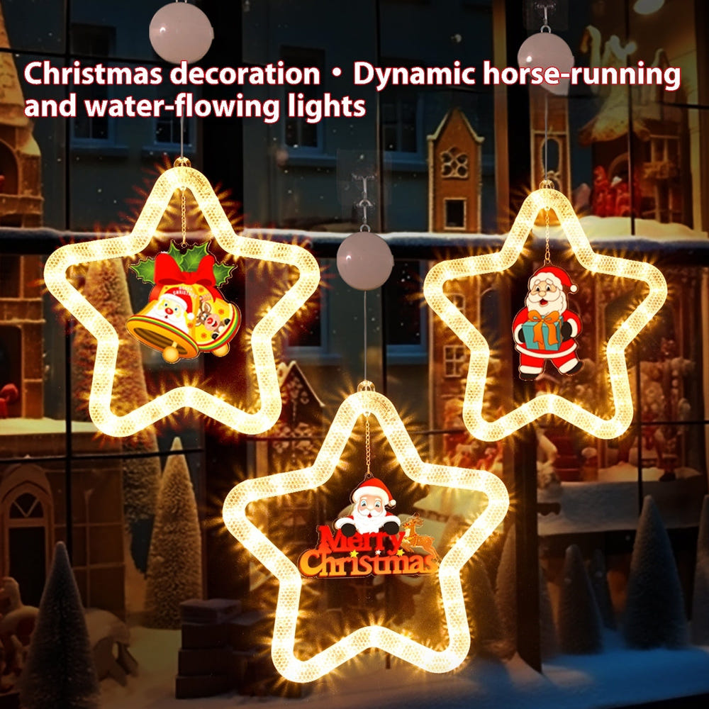 LED Christmas Star Pendant for window or door decor, perfect for creating a cozy holiday atmosphere in baby’s room.