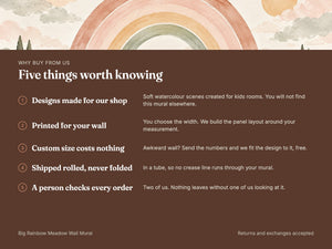 Watercolor Big Rainbow Meadow Wall Mural, image 9