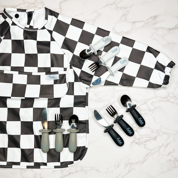 BLACKOUT Collection Silicone & Stainless Steel Toddler Utensil Set