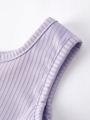 Purple girls' top with bow and floral print bell bottom pants set, stylish outfit for toddlers.