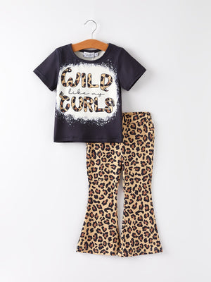 Leopard print girls set "WILD CURLS" - stylish outfit for trendy little ones.