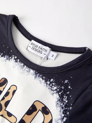 Leopard print girls outfit set "WILD CURLS" - stylish and playful baby fashion for trendy little ones.