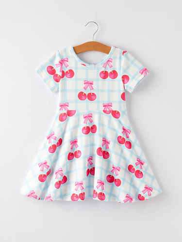 Cherry Plaid Girls' Dress