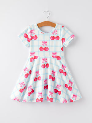 Cherry Plaid Girls' Dress