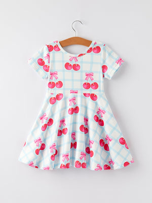 Cherry Plaid Girls' Dress