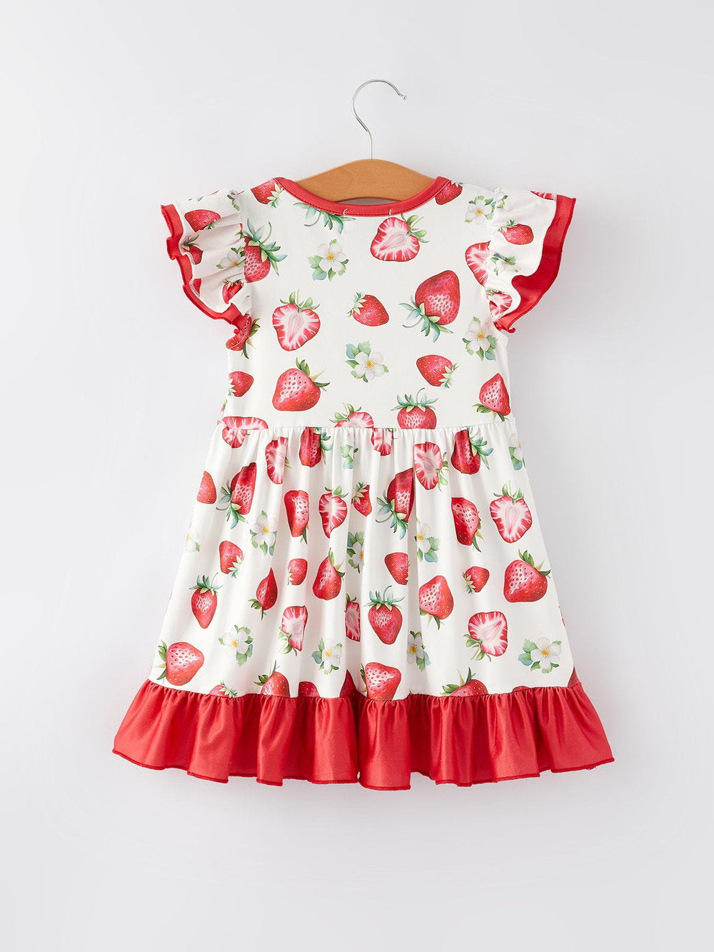 Strawberry Ruffle Girls Dress
