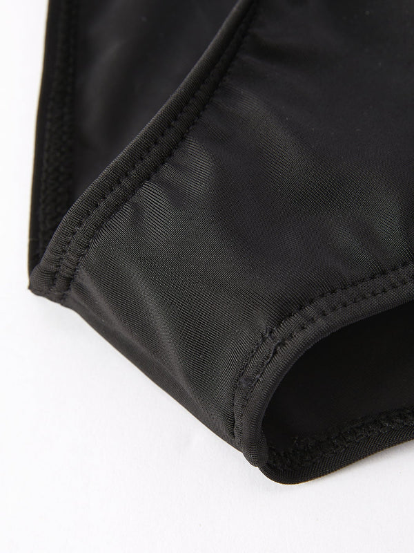 Leopard print girls' swimsuit, angle 5, perfect for stylish summer fun at the pool or beach.