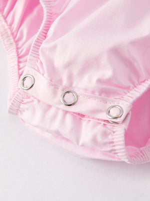 Pink Smocked Church Christ Bishop Christening Romper