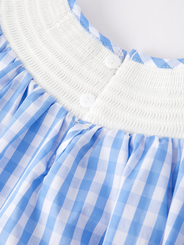 4th of july Flag Embroidery Smocking Girls Dress