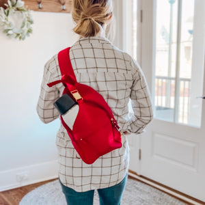 Sarah Wells Allie Sling Pump Bag – Neoprene Crossbody with Insulated Pocket – Fits Wearable & Portable Pumps